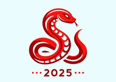 2025 year of the snake Illustrazione stock