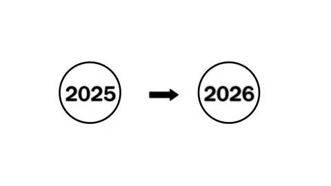 2025 year transition arrow loading circle progress indicator animation futu.. Stock Footage 321410226