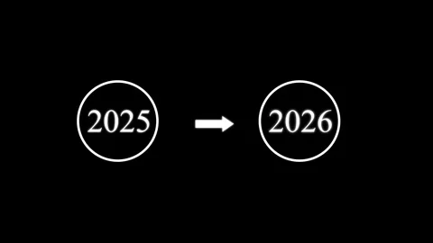 2025 year transition progress bar loading animation future planning concept.. Stock Footage 321410205
