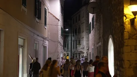 2025.09.12. - Split, Croatia: Tourists exploring the city. Stock Footage 336691801
