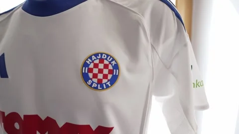 2025.09.13. - Split, Croatia: Official logo of Hajduk Split football club. Stock Footage 337114253