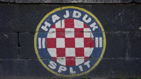 2025.09.13. - Split, Croatia: Official logo of Hajduk Split football club. Stock Footage 337114583