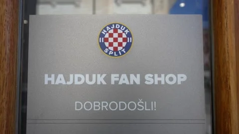 2025.09.13. - Split, Croatia: Official logo of Hajduk Split football club. Stock Footage 337114585