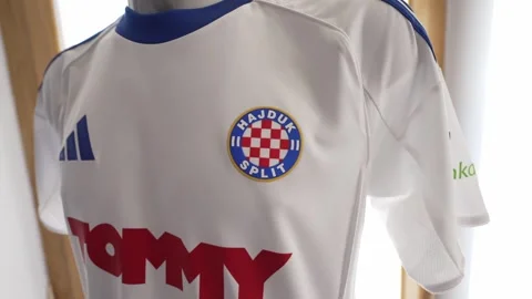 2025.09.13. - Split, Croatia: Official logo of Hajduk Split football club. Stock Footage 337114597