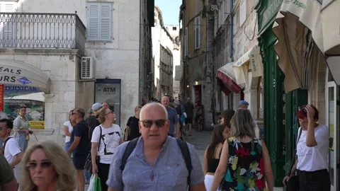 2025.09.13. - Split, Croatia: Tourists in old town. Stock Footage 337114489