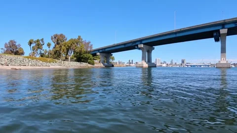 2026-03-07 Coronado, CA waters next to the golf course facing Coronado bridge Stock Footage 331614963