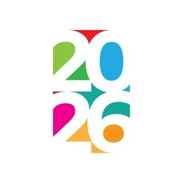 2026-03A vibrant vector illustration of the year 2026 rendered in a modern,.. Stock Illustration
