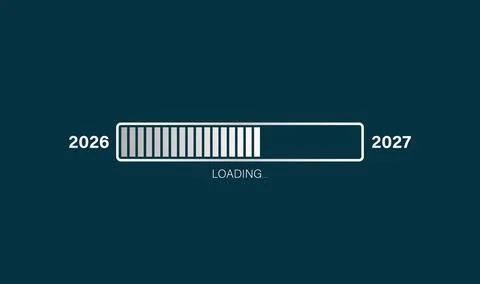 2026 to 2027 Loading Progress Bar Concept Stockillustratie