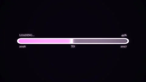 2026 to 2027 progress loading bar animation future planning and new year count Stock Footage 346679878