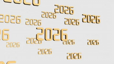 2026 3D Illustrate Text Animation. Stock Footage 315541775