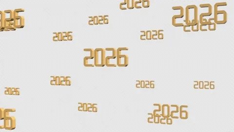 2026 3D Illustrate Text Animation. Stock Footage 315548623