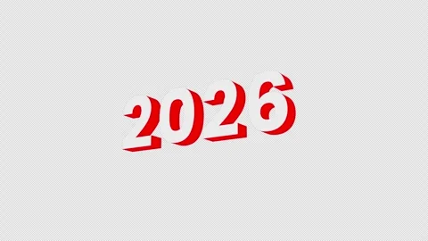 2026 3D Text Animation. Alpha matte with transparent background 4K resolution. Stock Footage 315079782