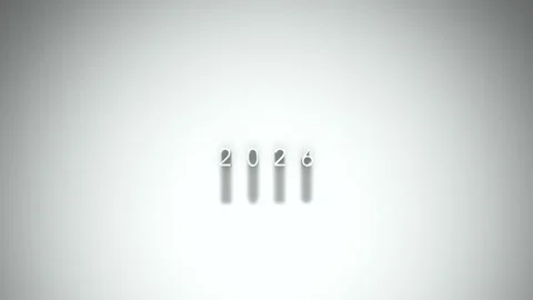 2026 3D title animation with shadows on a white background Video stock 296751746