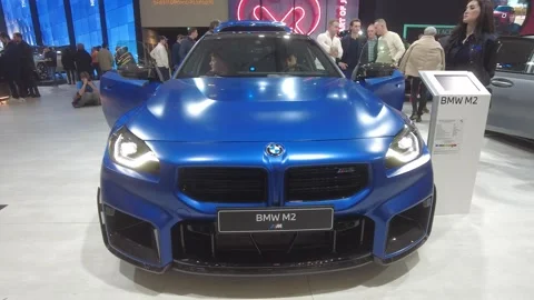 2026 bmw m2 cs showcased matte frozen finish brussels motor show high Stock Footage 328207459
