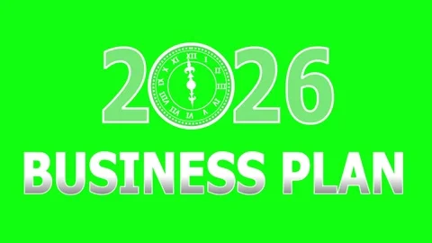 2026 Business Plan with Clock Design Animation Stock Footage 325229390