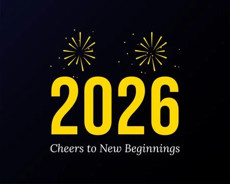2026 Cheers to New Beginnings Stock Illustration