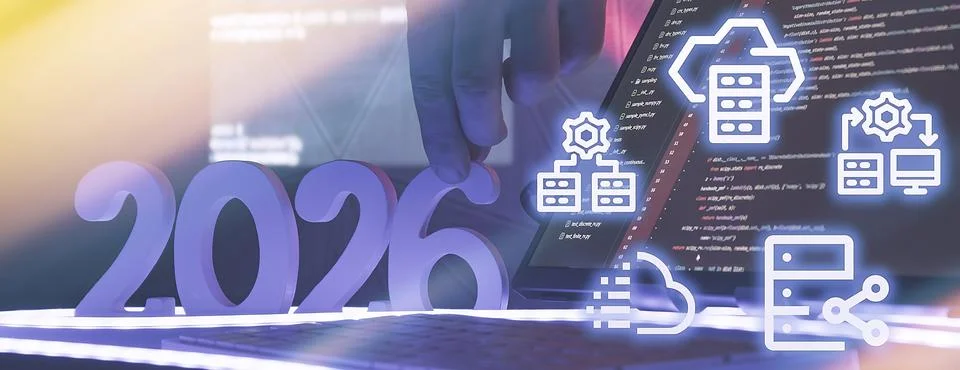 2026 cloud computing and software development trends 库存照片