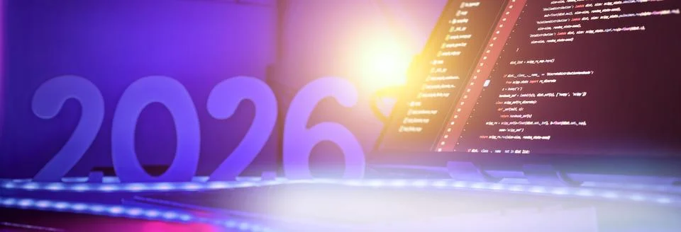 2026 coding trends and digital innovation concept Foto stock