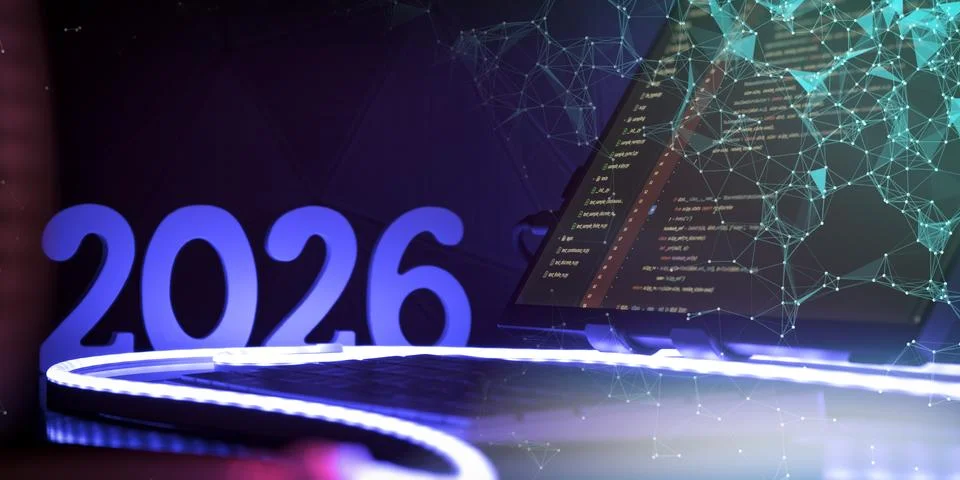 2026 coding trends and digital innovation concept Stock Photos