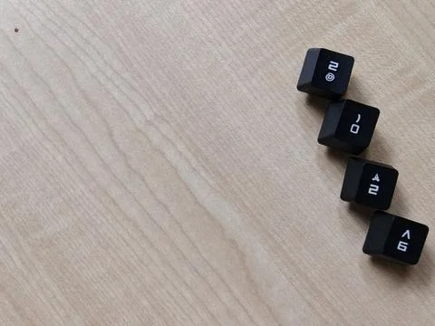2026 Concept with Computer Keyboard Keys on Wooden Background Stock Photos