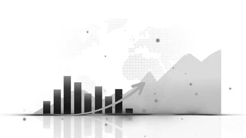 2026 Digital Graph with Glowing Bars and Arrow Animation on white background Vidéo 322965720