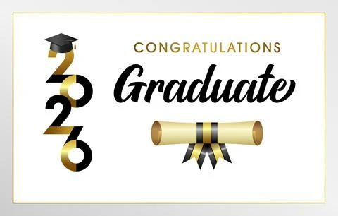 2026 diploma congratulate Stock Illustration