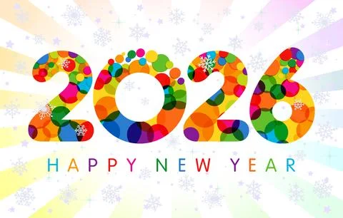 2026 festive confetti Stock Illustration