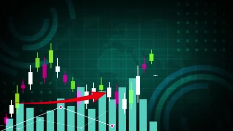 2026 Financial Chart with Candlestick Graph and Arrow Animation Vidéo 322964154