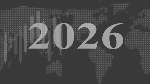 2026 Financial Forecast on World Map Animation Stock Footage 325240070
