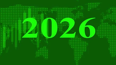 2026 Financial Forecast on World Map Animation Stock Footage 325240187