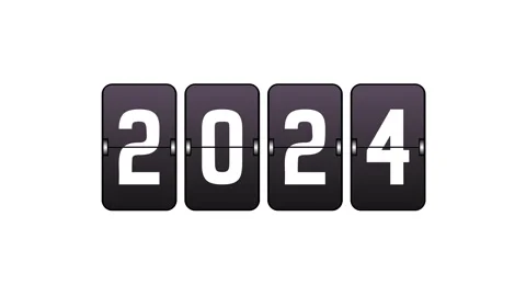2026 Flip Board Animation Changing Numbers on White Background Stock Footage 318045602