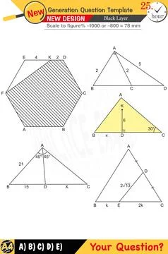 2026, Geometry, geometric concepts, numerical lessons, editable Stock Illustration