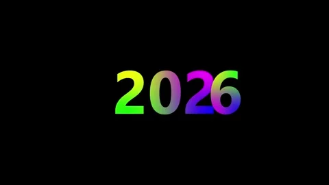 2026 gradient numbers futuristic digital year celebration countdown future .. Stock Footage 338371828