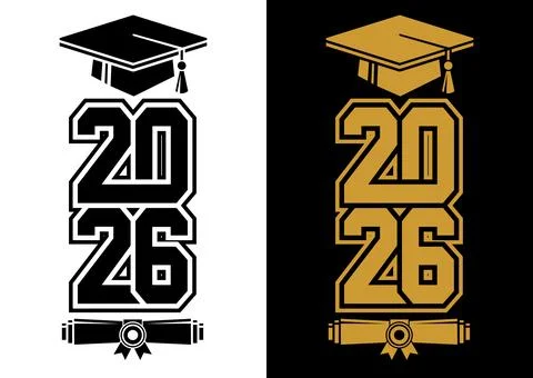 2026 graduate class logo Stock Illustration