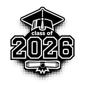 2026 graduate class logo Stock Illustration