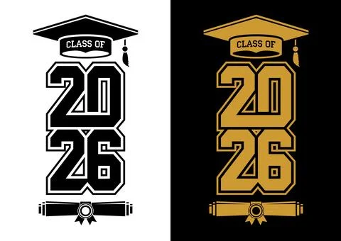 2026 graduate class logo Stock Illustration