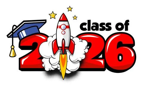 2026 graduate class logo Stock Illustration