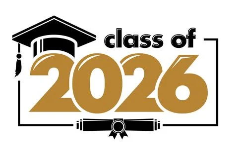 2026 graduate class logo Stock Illustration