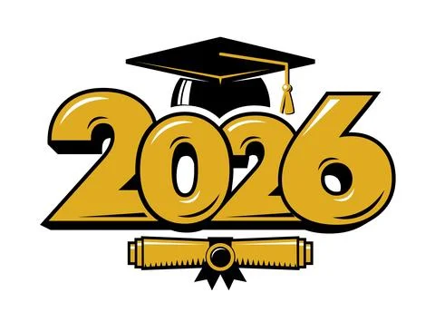 2026 graduate class logo Stock Illustration