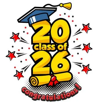 2026 graduate class logo Stock Illustration