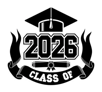 2026 graduate class logo Stock Illustration
