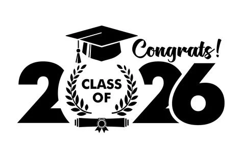 2026 graduate class logo Stock Illustration