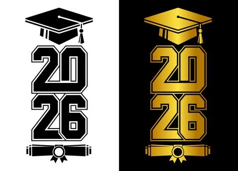 2026 graduate class logo Stock Illustration