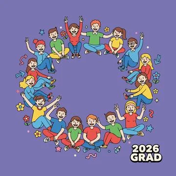2026 Graduation Circle Stock Illustration