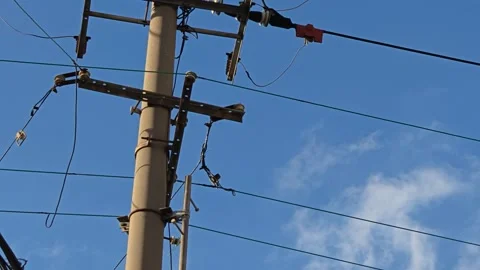 2026 Jul 25, Shanghai. Close-up of electrical utility pole components against Stock Footage 344741092