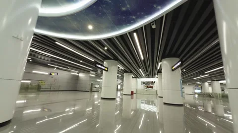 2026 Jun 06, Guangzhou. Modern subway interior Video stock 335578396