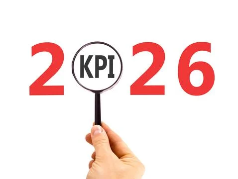 2026 KPI key performance indicator symbol. Concept words 2026 KPI in magnif.. 库存照片