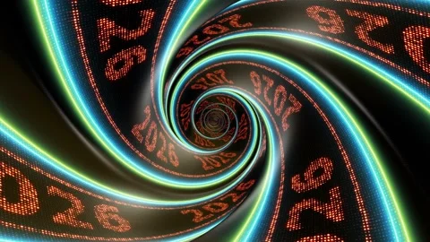 2026 Led Lights New Year Eve Animation Background, Loop 库存影片 319629043