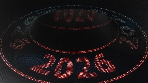 2026 Led Lights New Year Eve Animation Background, Loop 库存影片 320088760