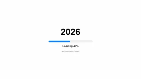 2026 Loading Animation – Modern Progress Bar Countdown, Smooth Year Transition. Stock-Footage 321612425